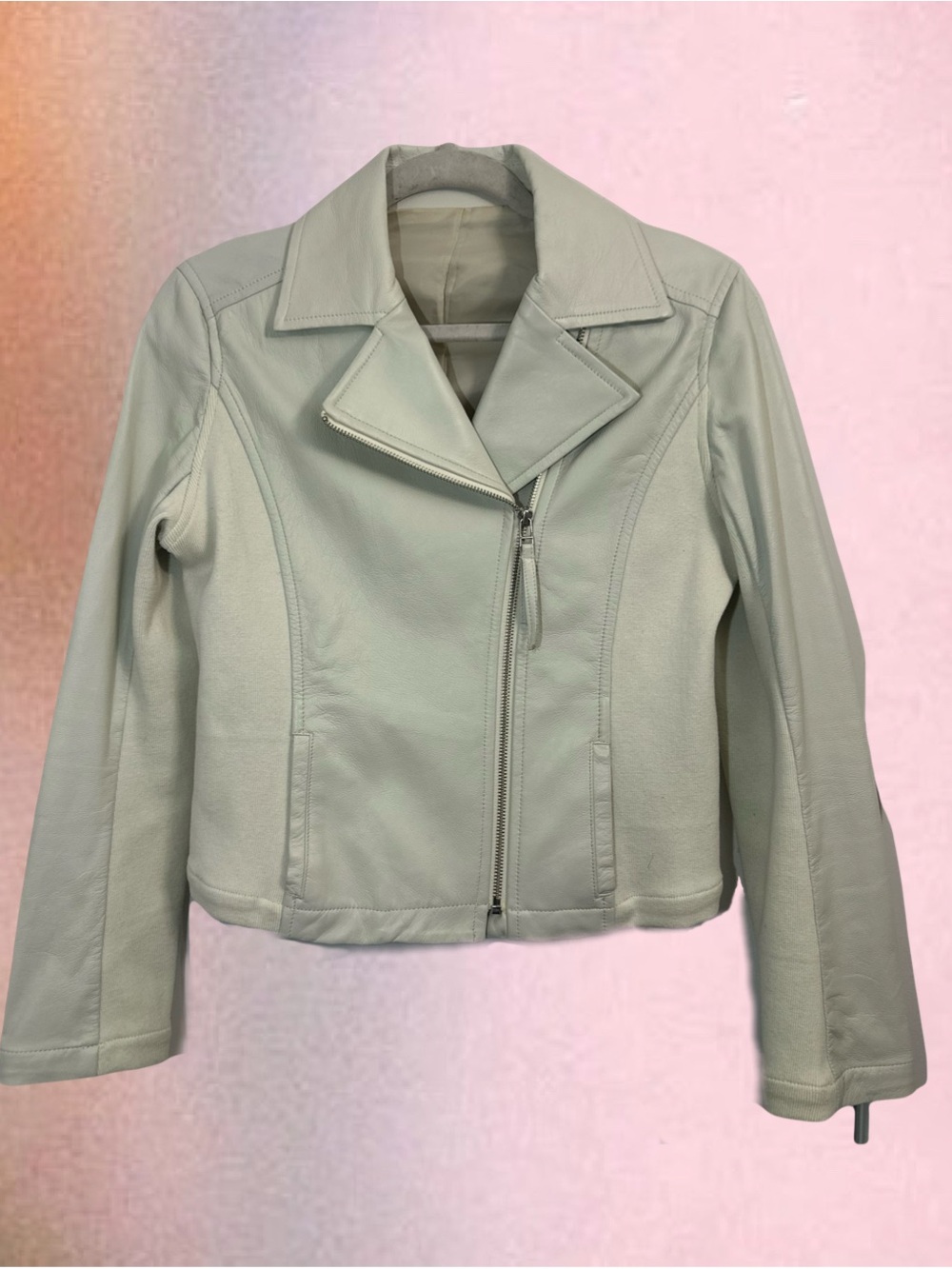 HAMMONTON COLLECTION Japanese Sheepskin Rider Jacket | Ivory White